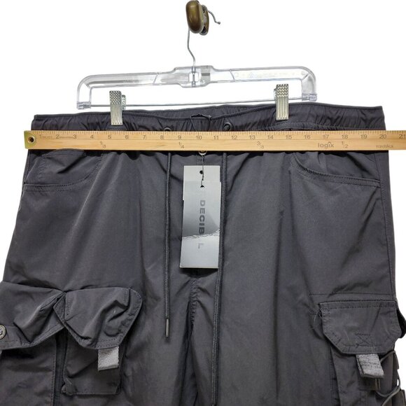 Mens Decibel 2XL Black Cargo Jogger Pants With Elastic Waist & Ankle Cuffs - Picture 3 of 16